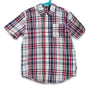 Eddie Bauer plaid short sleeve button down shirt